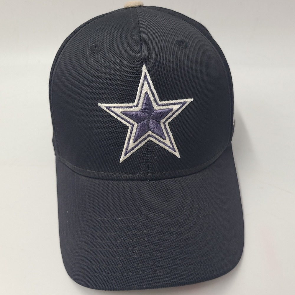 Dallas Cowboys Hat Fitted L-XL Reebok Black NFL Football Logo Nylon Blend Men